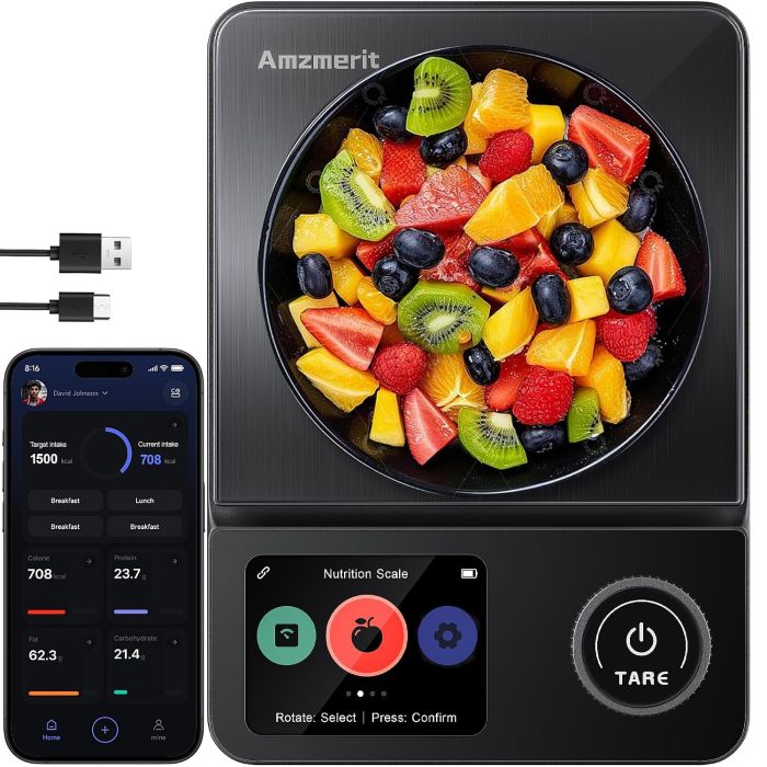 Amzmerit Smart Food Kitchen Scale with Nutritional Calculator