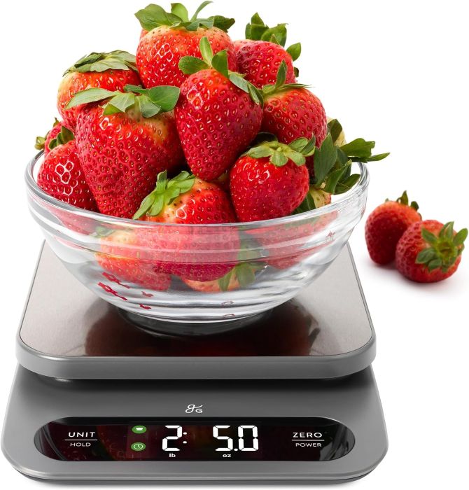 Greater Goods Digital Food Scale for Kitchen and Baking, 22lb High-Capacity
